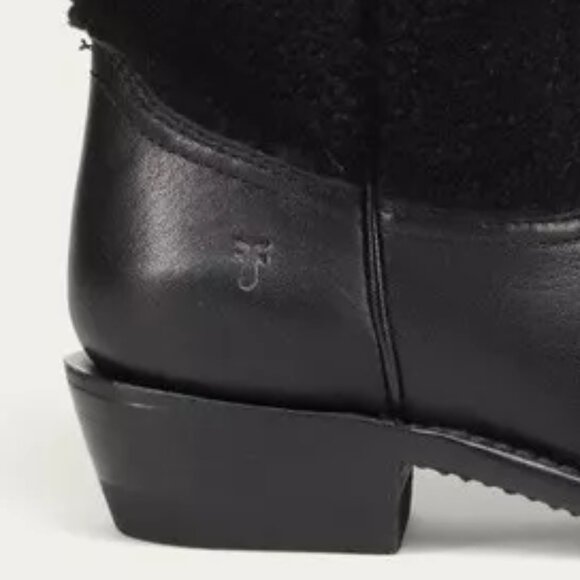 Frye Billy Leather Shearling Cowboy Boots $498 - Picture 4 of 6